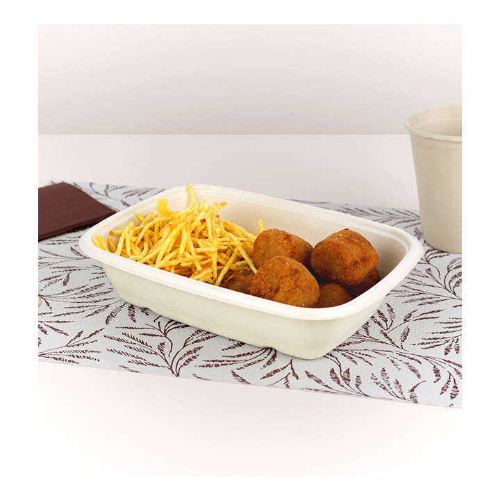 Sugarcane Container PLA Laminated 825ml 21x16x5cm (75 Units)  