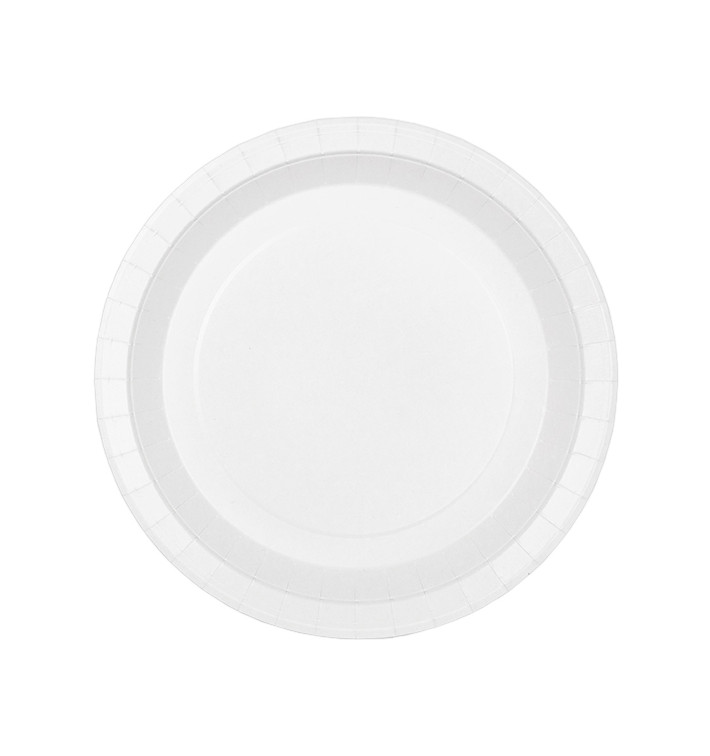 Paper Plate Round Greaseproof Shape White Ø22cm 200g/m² (50 Units) 