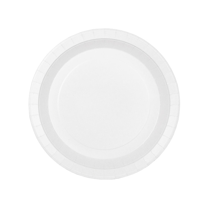 Paper Plate Round Greaseproof Shape White Ø22cm 200g/m² (50 Units) 