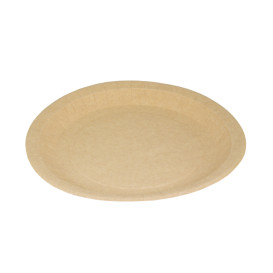 Paper Plate Round Greaseproof Shape Kraft Ø22cm 245g/m² (350 Units) 
