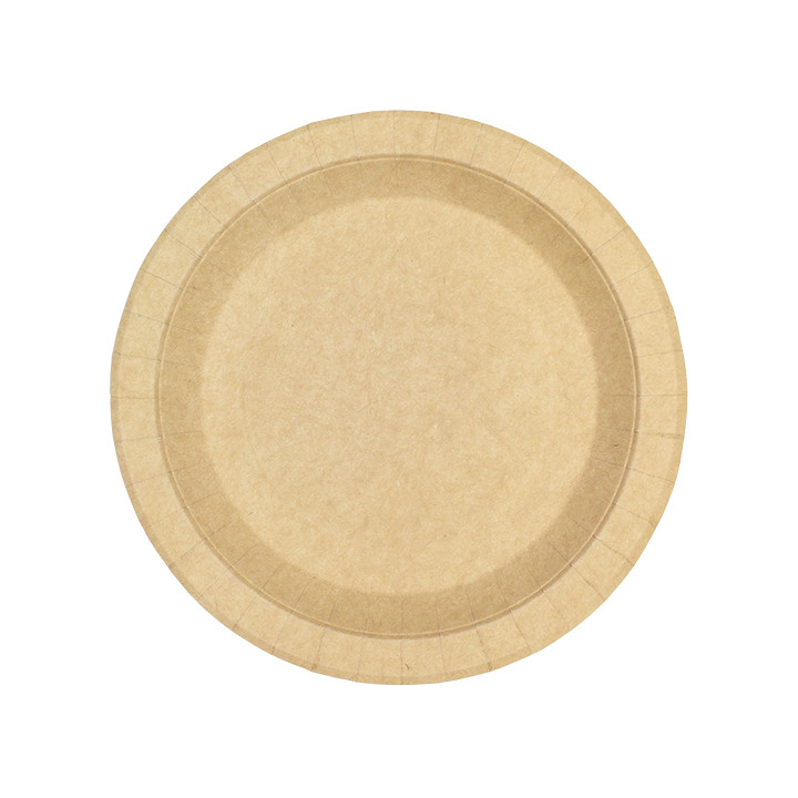 Paper Plate Round Greaseproof Shape Kraft Ø18cm 245g/m² (350 Units) 