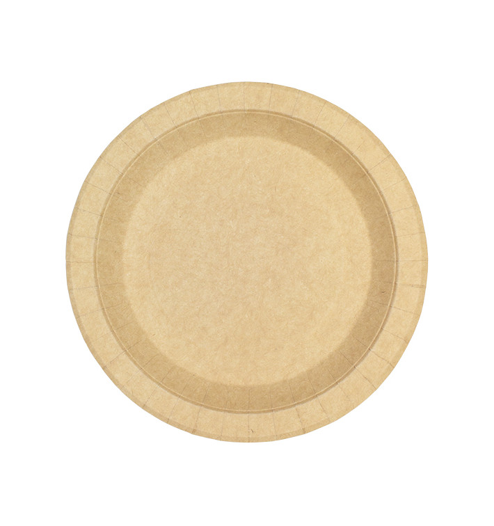 Paper Plate Round Greaseproof Shape Kraft Ø18cm 245g/m² (50 Units) 
