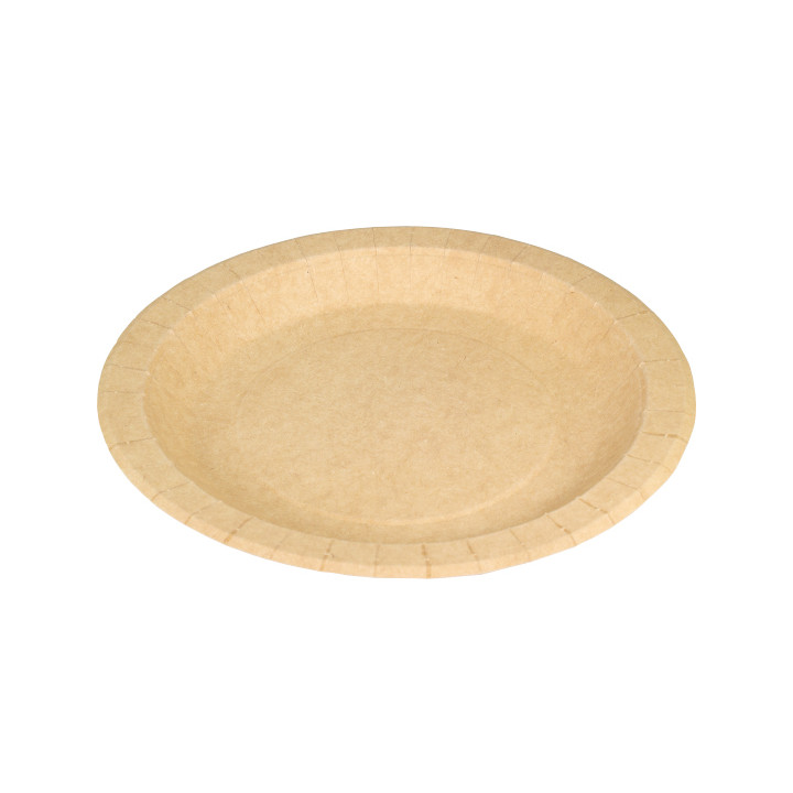 Paper Plate Round Greaseproof Shape Kraft Ø18cm 245g/m² (50 Units) 