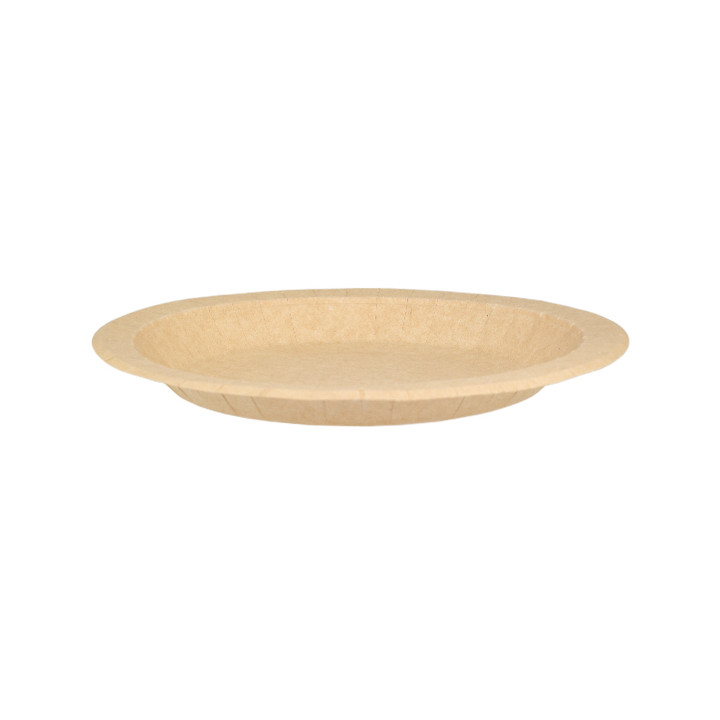 Paper Plate Round Greaseproof Shape Kraft Ø18cm 245g/m² (50 Units) 