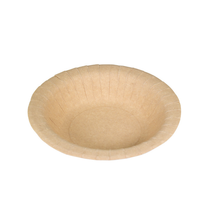 Paper Deep Plate Greaseproof Shape Kraft Ø19cm 245g/m² (500 Units) 