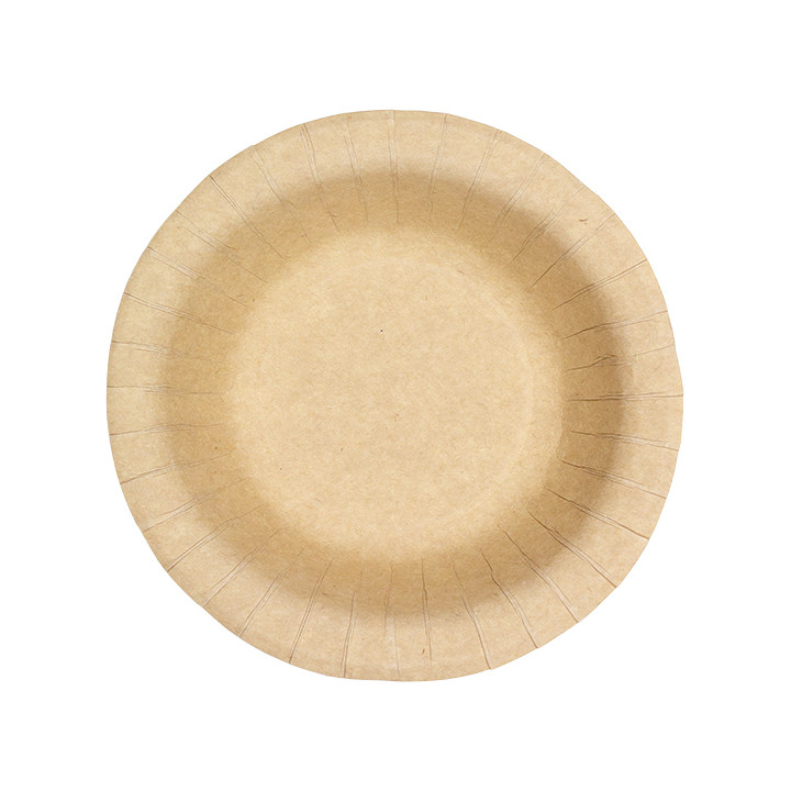 Paper Deep Plate Greaseproof Shape Kraft Ø19cm 245g/m² (50 Units) 