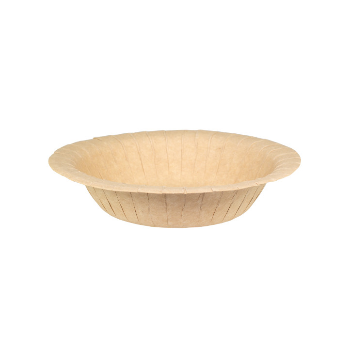 Paper Deep Plate Greaseproof Shape Kraft Ø19cm 245g/m² (50 Units) 