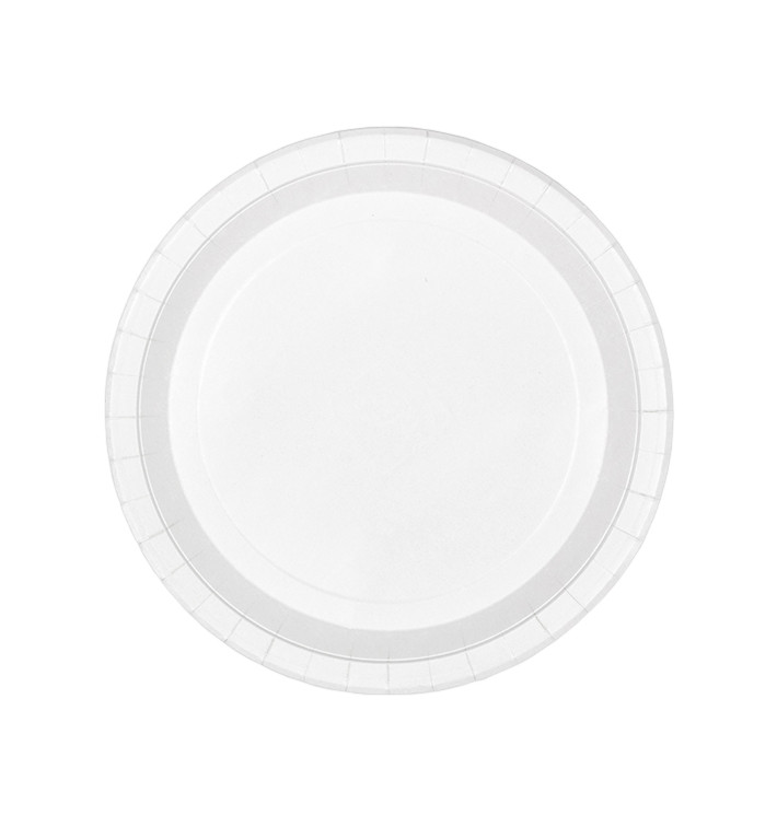 White Greaseproof Folding Cardboard Plate Ø26cm 250g/m²