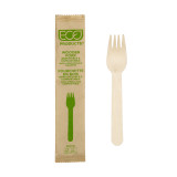 Wrapped Disposable Wooden Fork 16cm (25 Units)