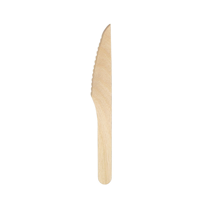 Disposable Wooden Knife 16,5cm (25 Units) 