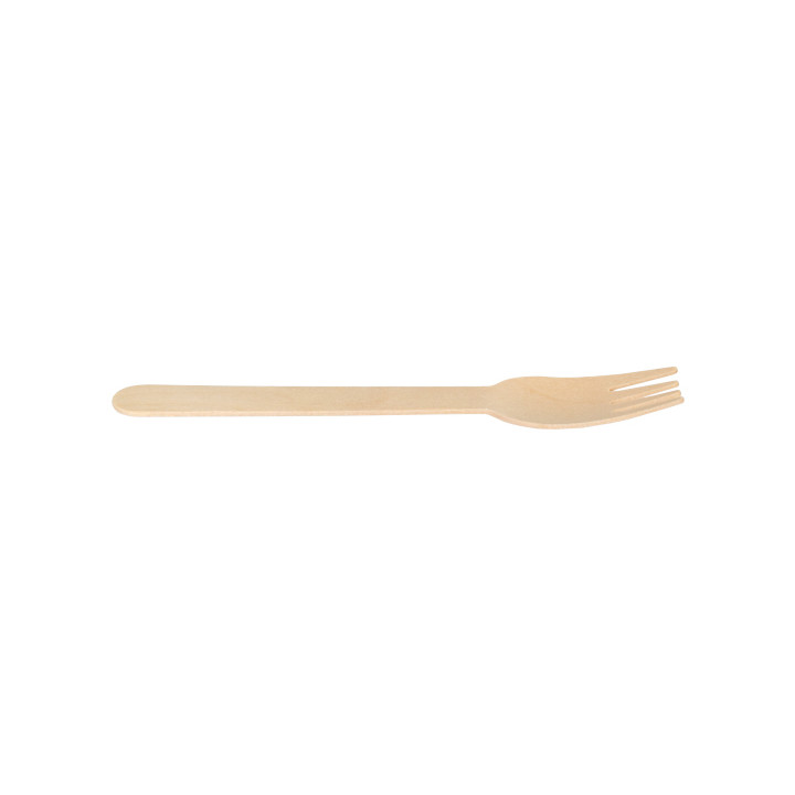 Disposable Wooden Fork 16cm (25 Units)