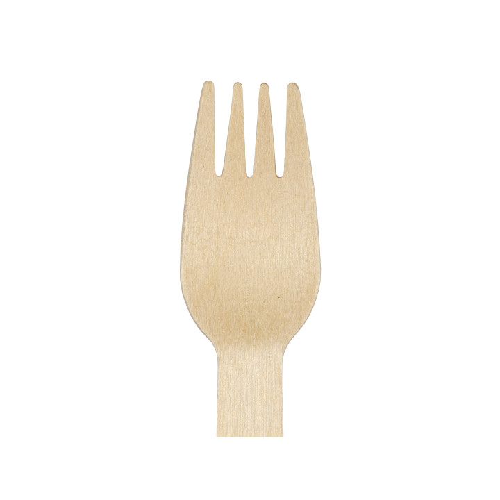 Disposable Wooden Fork 16cm (1.000 Units)