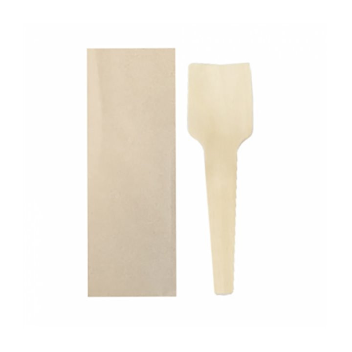 Wooden Ice Cream Spoon Wrapped 9,5cm (50 Units)  