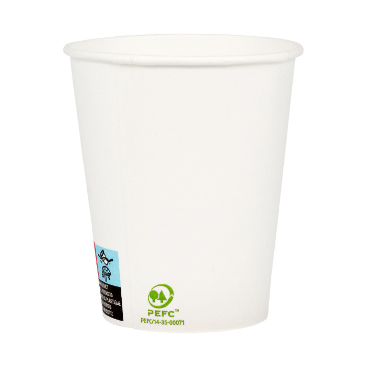 Paper Cup White 6Oz/180ml Ø7,0cm (100 Units)  
