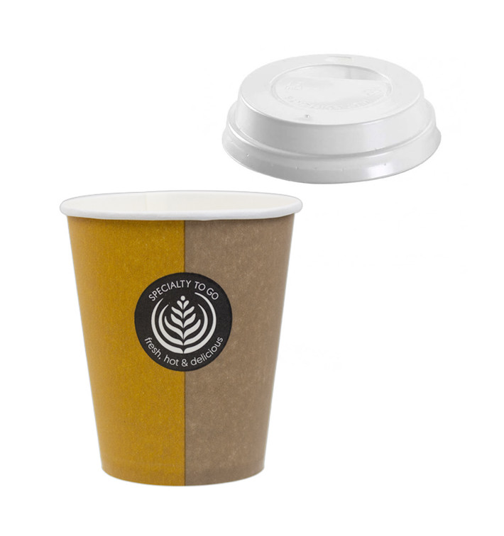 Paper Cup "Specialty" 6 Oz/180ml + Lid Ø7,0cm (1000 Units)