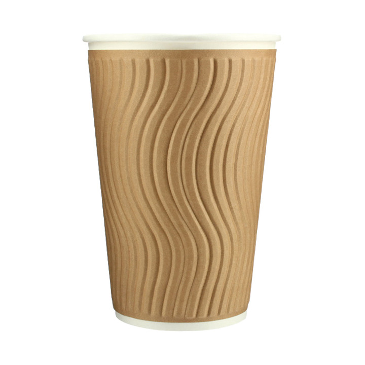 Paper Cup Ripple Wall Kraft 16 Oz/495ml Ø9,0cm (620 Units)