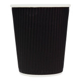 Paper Cup Ripple Wall Black 8 Oz/250ml Ø8cm (25 Units)