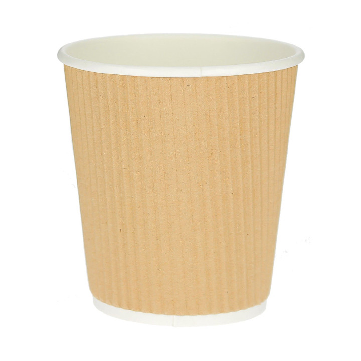 Paper Cup "Ripple Kraft" Brown 8 Oz/250ml Ø8cm (500 Units)