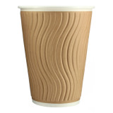 Paper Cup Ripple Wall Kraft 12 Oz/360ml Ø9,0cm (37 Units)
