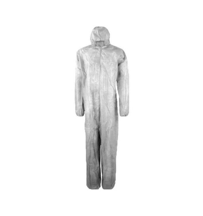 Disposable Plastic Coverall "TST" PP Hood Zipper 35g Size L (1 Unit) 