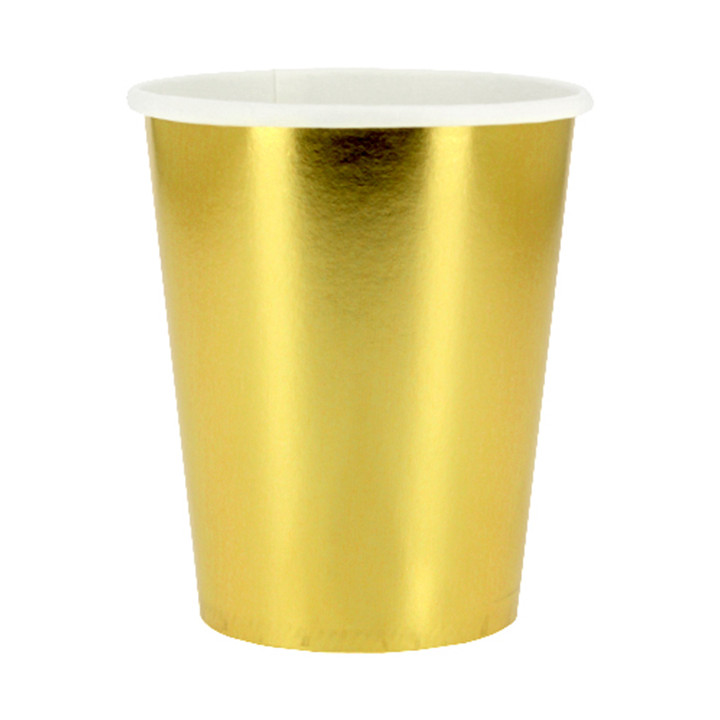 Paper Cup Gold 9Oz/240ml "Party" (10 Units)