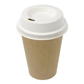 Lid with Hole of Moulded Cellulose Fibre White Ø7cm (2.100 Units)