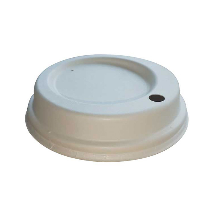 Lid with Hole of Moulded Cellulose Fibre White Ø9cm (1.200 Units)