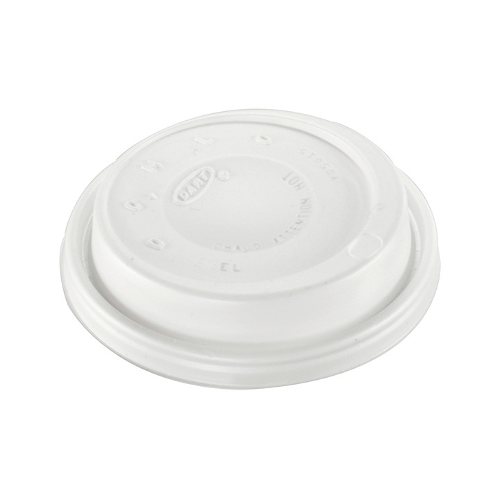 Plastic Lid PS "Cappuccino" White Ø8,6cm (100 Units)  