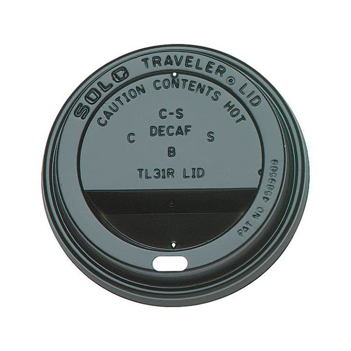 Lid for Paper Cup Hole Black 12,16 and 20 Oz Ø8,9cm (1000 Units)