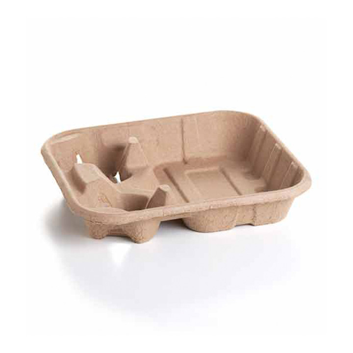 Paper Cup Carrier with 2 Holes and Food Tray (250 Units)