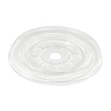 Plastic Lid with Hole PLA Flat Clear Ø7,8cm (100 Units)  