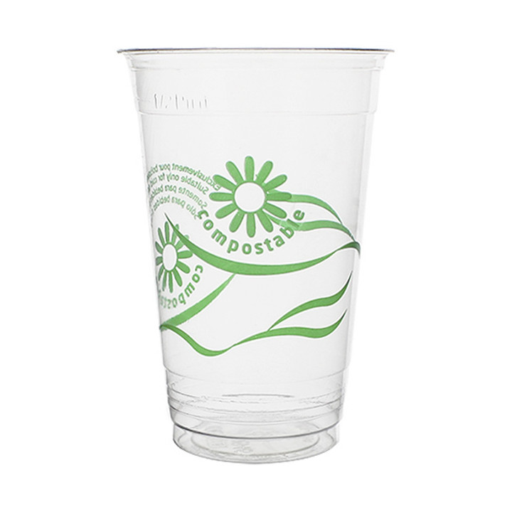 Cornstarch Cup PLA "Green Spirit" Clear 330ml (50 Units) 