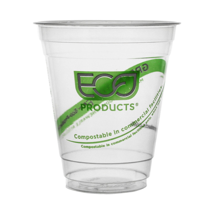 Cornstarch Cup PLA "Green Stripe" 205ml (50 Units) 