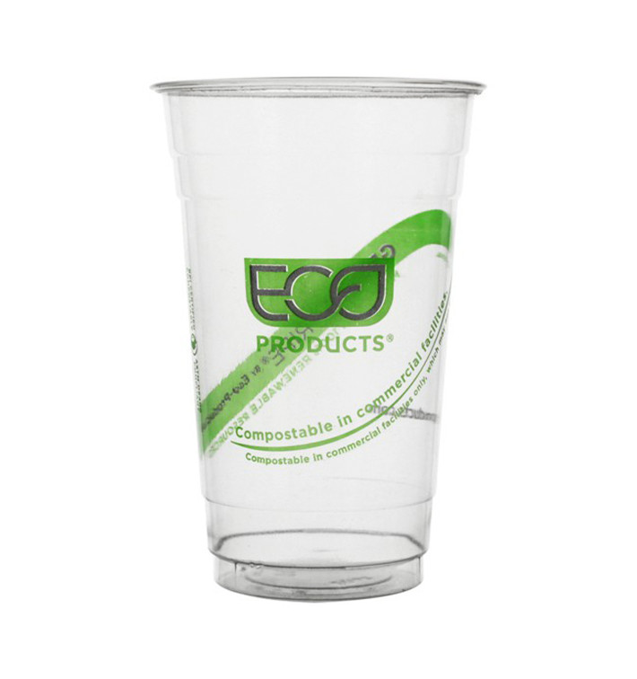 Cornstarch Cup PLA "Green Stripe" 590ml (50 Units) 