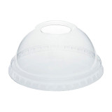 Plastic Dome Lid with Hole PLA Clear Ø9,5cm (100 Units)  