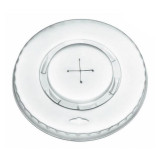 Plastic Lid with Straw Slot PLA Flat Clear Ø9,5cm (100 Units)  