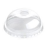 Plastic Dome Lid with Hole PET Crystal Ø9,4cm (100 Units)  