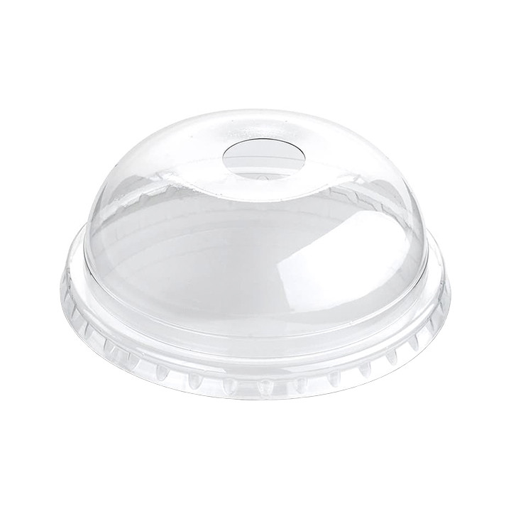 Plastic Dome Lid with Hole PET Crystal Ø9,4cm (1000 Units)