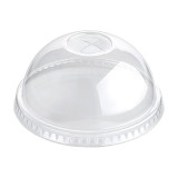 Plastic Dome Lid with Straw Slot PET Crystal Ø9,4cm (100 Units)  