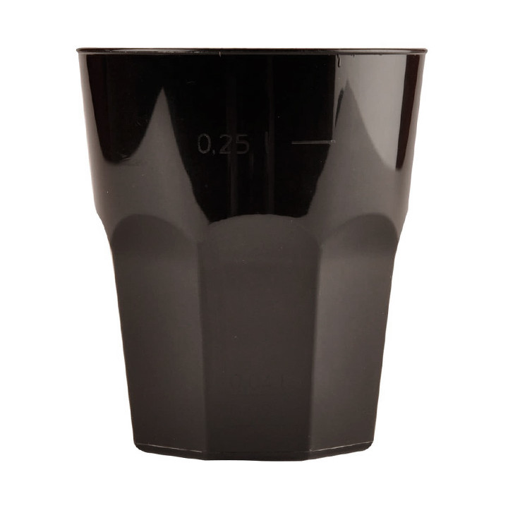 Plastic Cup for Cocktail PP Black Ø8,4cm 270ml (20 Units) 