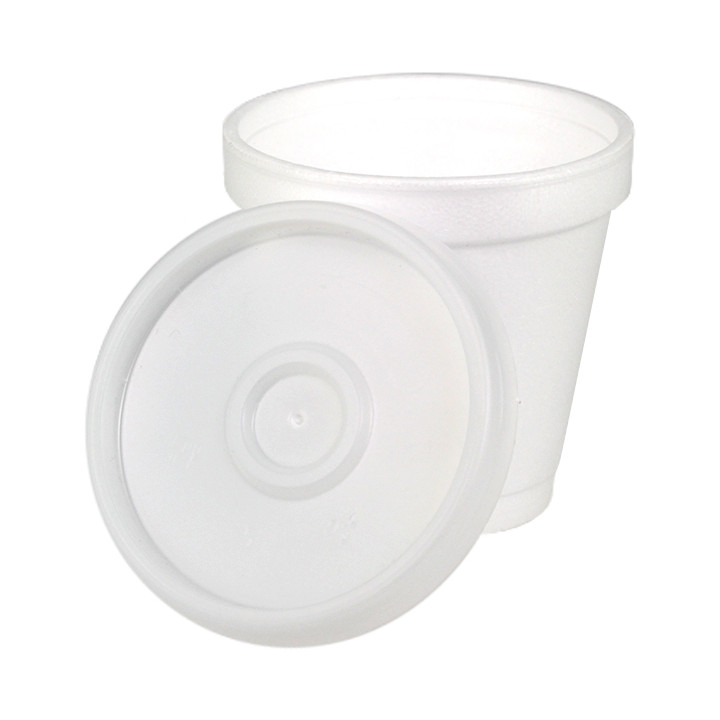 Plastic Lid PS Translucent Ø6,9cm for Foam Cup 4Oz/120ml (100 Units)