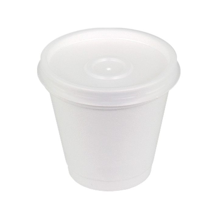 Plastic Lid PS Translucent Ø6,9cm for Foam Cup 4Oz/120ml (100 Units)