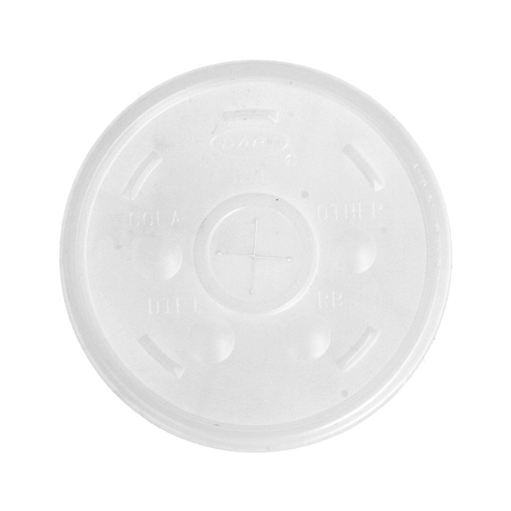 Plastic Lid with Straw Slot PS Ø8,9cm for Foam Cup (1000 Units)
