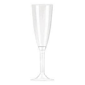 Plastic Flute Sparkling Wine Clear 100ml (100 Units)