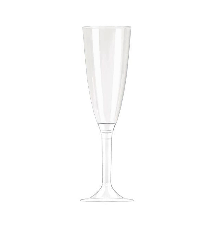 Plastic Flute Sparkling Wine Clear 100ml (100 Units)