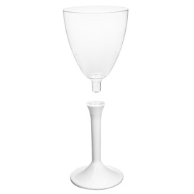 Plastic Stemmed Glass Wine White Removable Stem 180ml (200 Units)