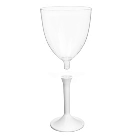 Plastic Stemmed Glass Wine White Removable Stem 300ml (40 Units)