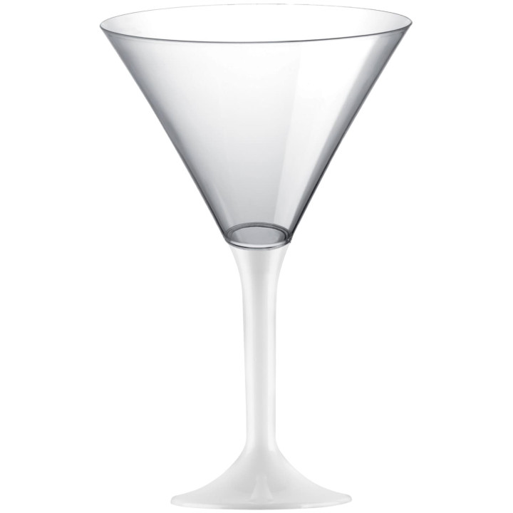 Plastic Stemmed Glass Cocktail White 185ml 2P (200 Units)