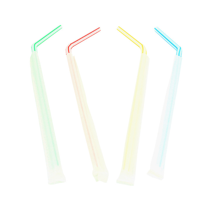 Plastic Straw Flexible PS Paper wrapped Striped Ø0,5cm 23cm (10000 Units)