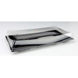 Plastic Platter Black with Lid 12x16cm (50 Units) 